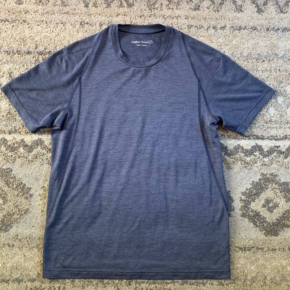 Outdoor Voices Blue Fast Track Mesh Short Sleeve Shirt Small